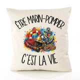 Housse de Coussin Être marin-pompier c'est la vie