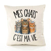 Housse de Coussin Mes chats c'est ma vie