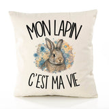 Housse de Coussin Mon lapin c'est ma vie