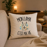 Housse de Coussin Mon lama c'est ma vie