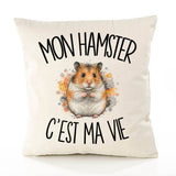 Housse de Coussin Mon hamster c'est ma vie