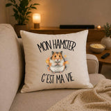 Housse de Coussin Mon hamster c'est ma vie