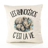 Housse de Coussin Les rhinocéros c'est la vie