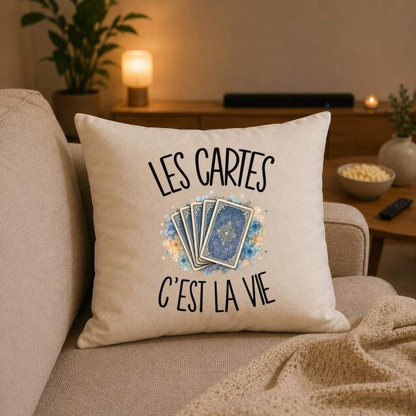 Housse de Coussin Les cartes c'est la vie