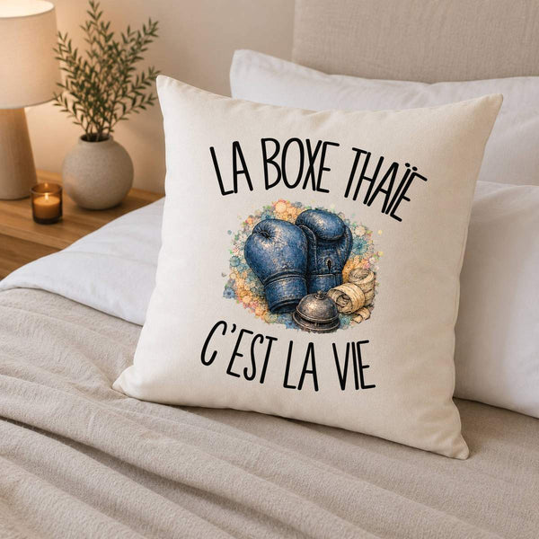 Housse de Coussin La boxe thaïe c'est la vie
