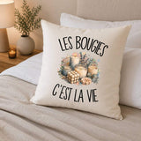 Housse de Coussin Les bougies c'est la vie