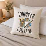 Housse de Coussin L'harmonie c'est la vie