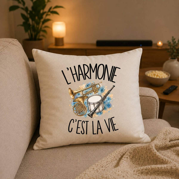 Housse de Coussin L'harmonie c'est la vie