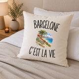 Housse de Coussin Barcelone c’est la vie