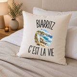 Housse de Coussin Biarritz c’est la vie