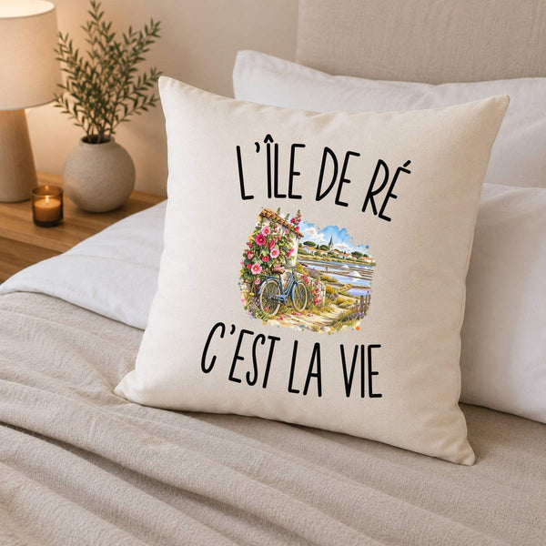Housse de Coussin L’Île de Ré c’est la vie