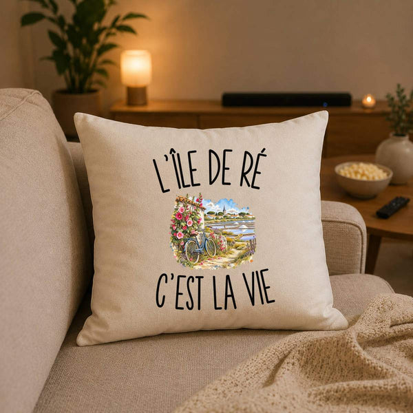 Housse de Coussin L’Île de Ré c’est la vie