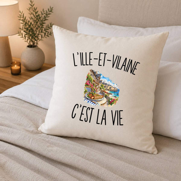 Housse de Coussin L’Ille-et-Vilaine c’est la vie