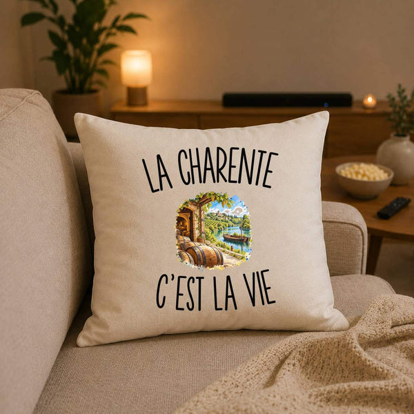 Housse de Coussin La Charente c’est la vie