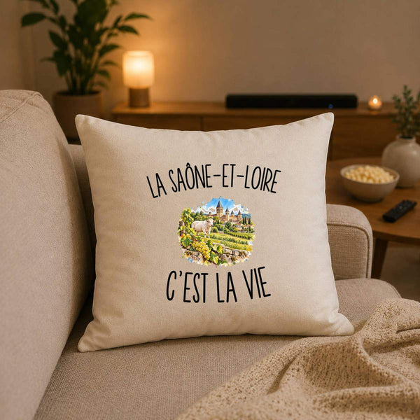 Housse de Coussin La Saône-et-Loire c’est la vie