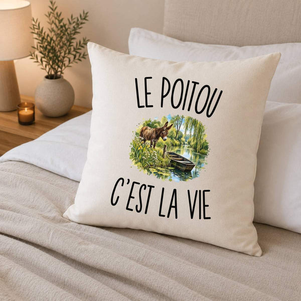 Housse de Coussin Le Poitou c’est la vie