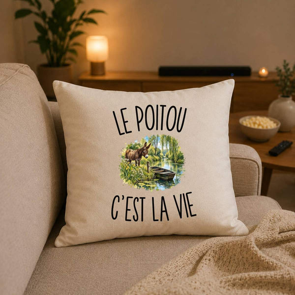 Housse de Coussin Le Poitou c’est la vie
