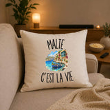 Housse de Coussin Malte c’est la vie