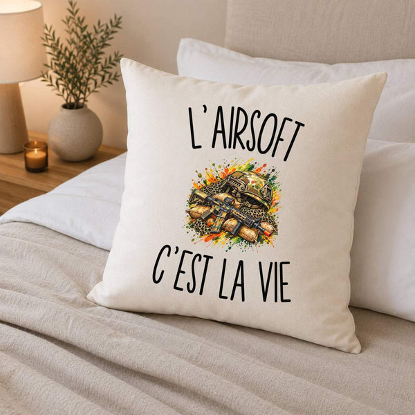 Housse de Coussin L’Airsoft c’est la vie
