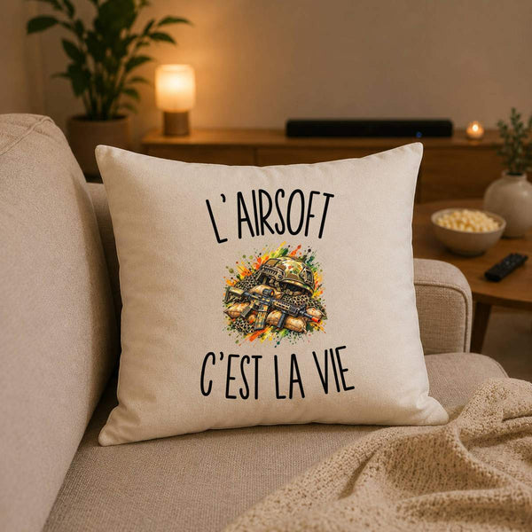 Housse de Coussin L’Airsoft c’est la vie