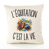 Housse de Coussin L’Équitation c’est la vie