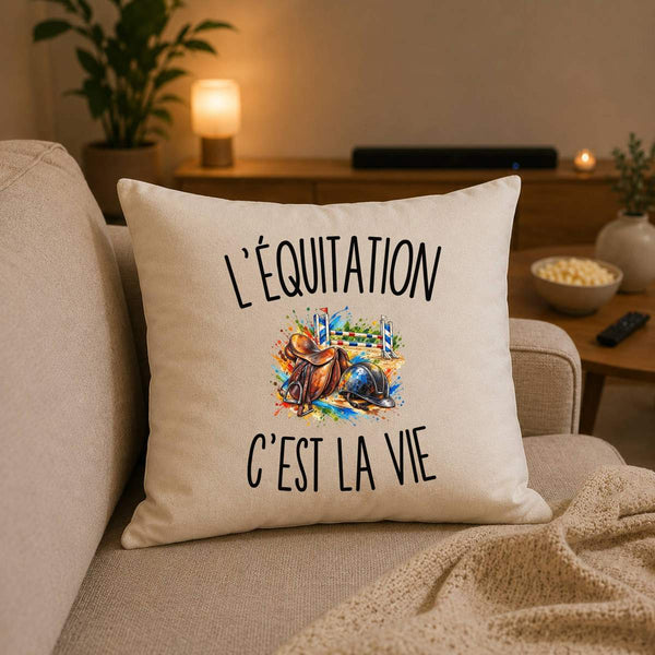 Housse de Coussin L’Équitation c’est la vie