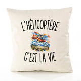 Housse de Coussin L’Hélicoptère c’est la vie