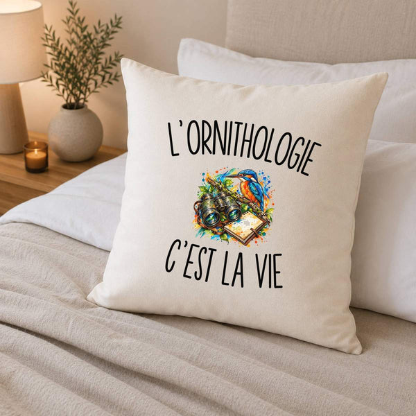 Housse de Coussin L’Ornithologie c’est la vie