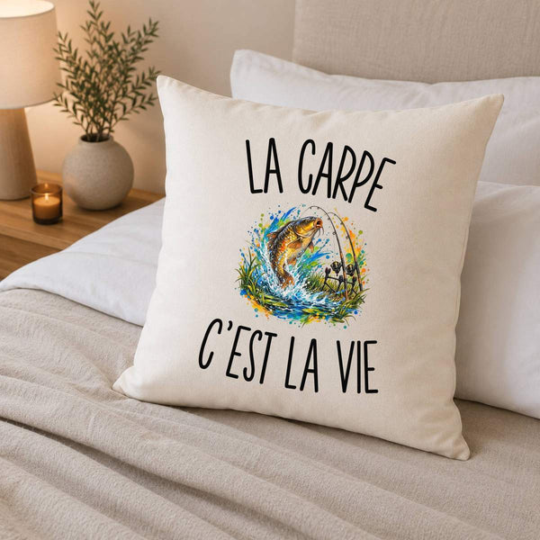 Housse de Coussin La Carpe c’est la vie