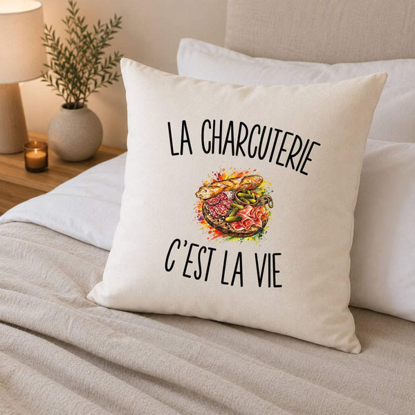 Housse de Coussin La Charcuterie c’est la vie