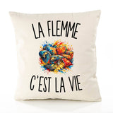 Housse de Coussin La Flemme c’est la vie