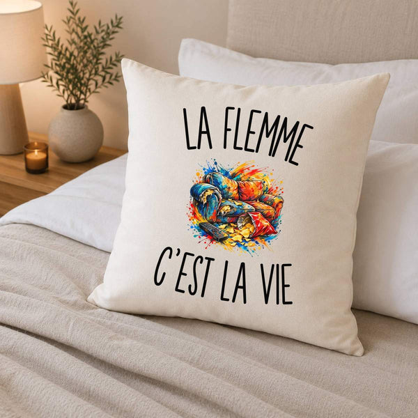 Housse de Coussin La Flemme c’est la vie
