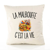 Housse de Coussin La Malbouffe c’est la vie