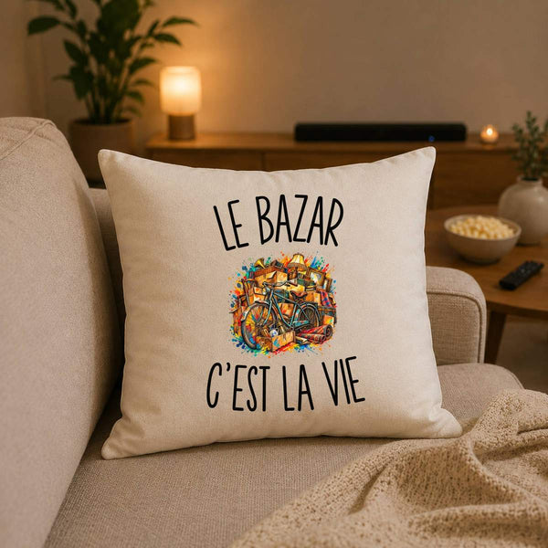 Housse de Coussin Le Bazar c’est la vie