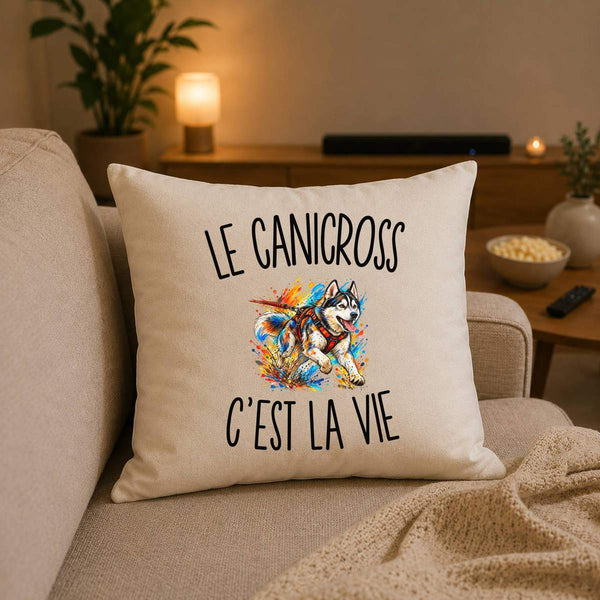 Housse de Coussin Le Canicross c’est la vie