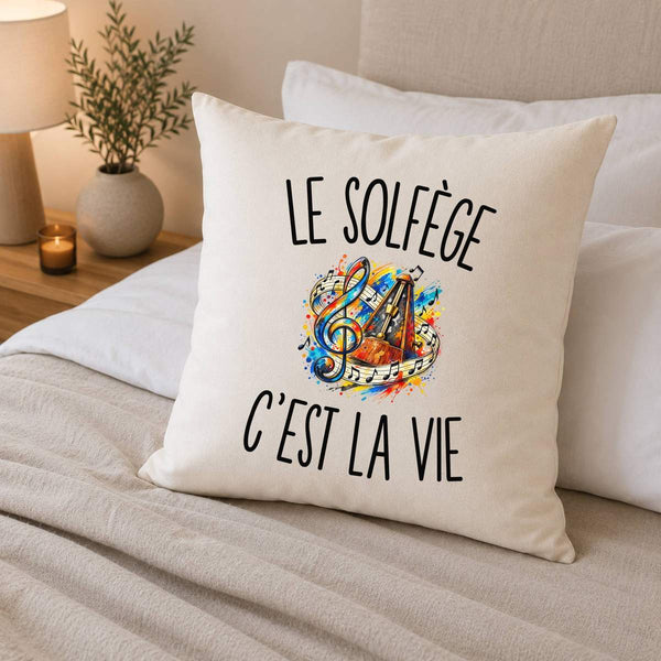 Housse de Coussin Le Solfège c’est la vie