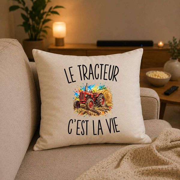 Housse de Coussin Le Tracteur c’est la vie