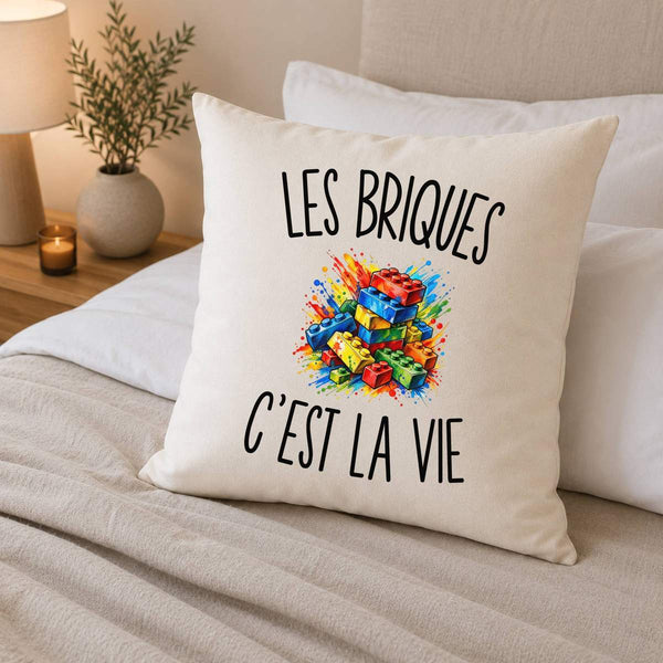 Housse de Coussin Les Briques c’est la vie