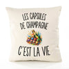 Housse de Coussin Les Capsules de Champagne c’est la vie