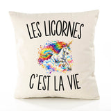 Housse de Coussin Les Licornes c’est la vie
