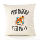 Housse de Coussin Mon Basenji c’est ma vie