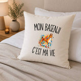 Housse de Coussin Mon Basenji c’est ma vie
