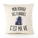 Housse de Coussin Mon Bouvier des Flandres c’est ma vie