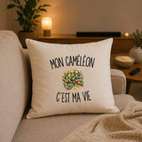 Housse de Coussin Mon Caméléon c’est ma vie