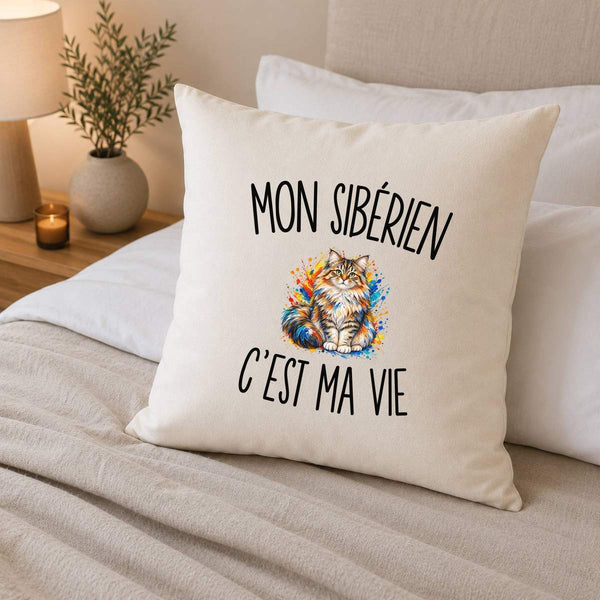Housse de Coussin Mon Sibérien c’est ma vie