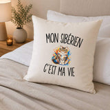 Housse de Coussin Mon Sibérien c’est ma vie