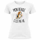 T-shirt de Sport Femme Mon Beagle c'est ma vie