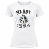 T-shirt de Sport Femme Mon Husky c'est ma vie