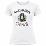 T-shirt de Sport Femme Mon Bouvier Bernois c'est ma vie