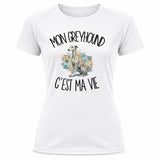 T-shirt de Sport Femme Mon Greyhound c'est ma vie